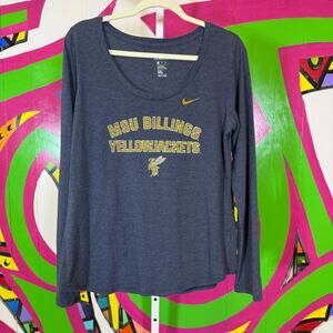 Nike Blue Athletic Cut Tee, Size XL. MSU Billings Yellowjackets. Good used cond!